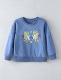 Flower Unicorn Embroidered Sweatshirt