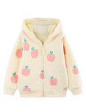 Apple Print Zip-up Hoodie
