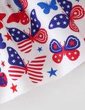 Independence Day Butterfly Printed Bow Dress