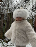 Luxury Taupe Faux Mink Fur Coat Or Vest