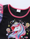 Rainbow Unicorn Print Tulle Dress