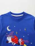 Halloween Magic Flying Hedgehog Applique Sweatshirt