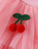 Flying Sleeve Cherry Multilayer Dress