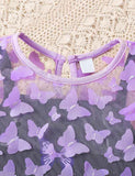 T-shirt + Sommerfugletryk Suspender Dress Todelt sæt