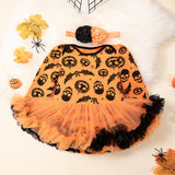 Halloween Multi Patterns Print Tutu Dress