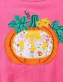 Halloween Pumpkin Bunny Applique Sweatshirt