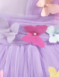 Three-dimensional Butterfly Ombre Rainbow Tulle Princess Dress
