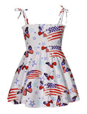 Independence Day Print Suspender Dress