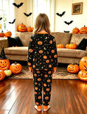 Halloween Pumpkin Print Pajama Set