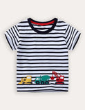 T-shirt a maniche corte con applicazione per escavatore