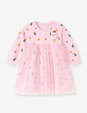 3D Santa Long Sleeve Tulle Dress