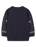 Santa Claus Reindeer Print Sweatshirt