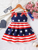 Independence Day Striped Star Suspender Dress