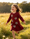 Kitten Applique Long Sleeve Dress