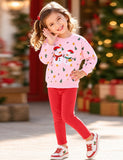 Cute Christmas Snowman Applique Sweatshirt Set