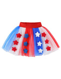 Independence Day 3D Star Color Matching Tulle Skirt
