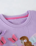 Süßes Sweatshirt mit Feen-Schmetterling-Stickerei