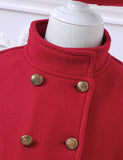 Classic Black Double-Breasted Coat & Beret Set