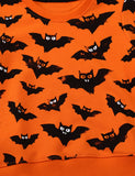 Halloween Bat Print Sweatshirt