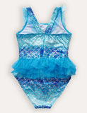 Costume da bagno intero in tulle a sirena