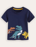 Dinosaur tegneserie kortærmet T-shirt