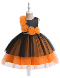 Halloween 3D Flower Tulle Princess Dress