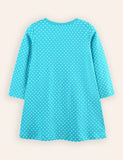 Cute Penguin Applique Long-sleeved Dress