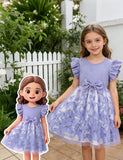 Butterfly Print Tulle Bow Dress