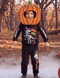 Halloween Dinosaur Skeleton Luminous Print Sweatshirt & Sweatpants