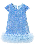 Party Sequin Stitching Tulle Dress