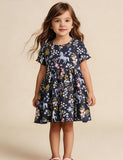 Floral Unicorn Printed Cotton Dress