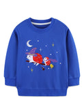 Halloween Magic Flying Hedgehog Applique Sweatshirt