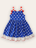Independence Day Striped Star Suspender Dress