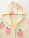 Apple Print Zip-up Hoodie