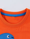 T-shirt a maniche corte con applicazione dinosauro