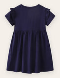 Flower Unicorn Embroidered Cotton Dress