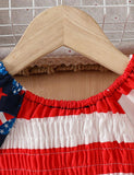 Independence Day Print Bubble Sleeve Dress