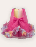 Three-dimensional Butterfly Ombre Rainbow Tulle Princess Dress