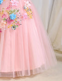 Flower Decoration Sequin Princess Party Dress