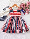 Independence Day Striped Star Suspender Dress