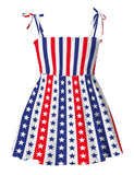 Independence Day Print Suspender Dress
