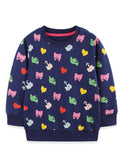 Bow Pigeon Print Sweatshirt Sweatpants Set