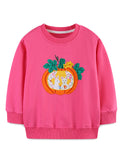 Halloween Pumpkin Bunny Applique Sweatshirt