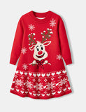 Christmas Cartoon Deer Sweater Dress