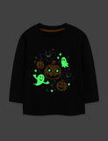 Halloween Pumpkin Ghost Print Long Sleeve T-Shirt