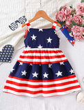 Independence Day Striped Star Suspender Dress