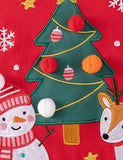 Chrsitmas Tree & Snowman Applique Sweatshirt Set