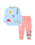 Unicorn Rainbow Applique Sweatshirt Set