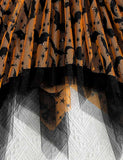 Halloween Bat Long Sleeve Tulle Dress
