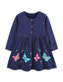 Butterfly Embroidered Long-sleeved Dress